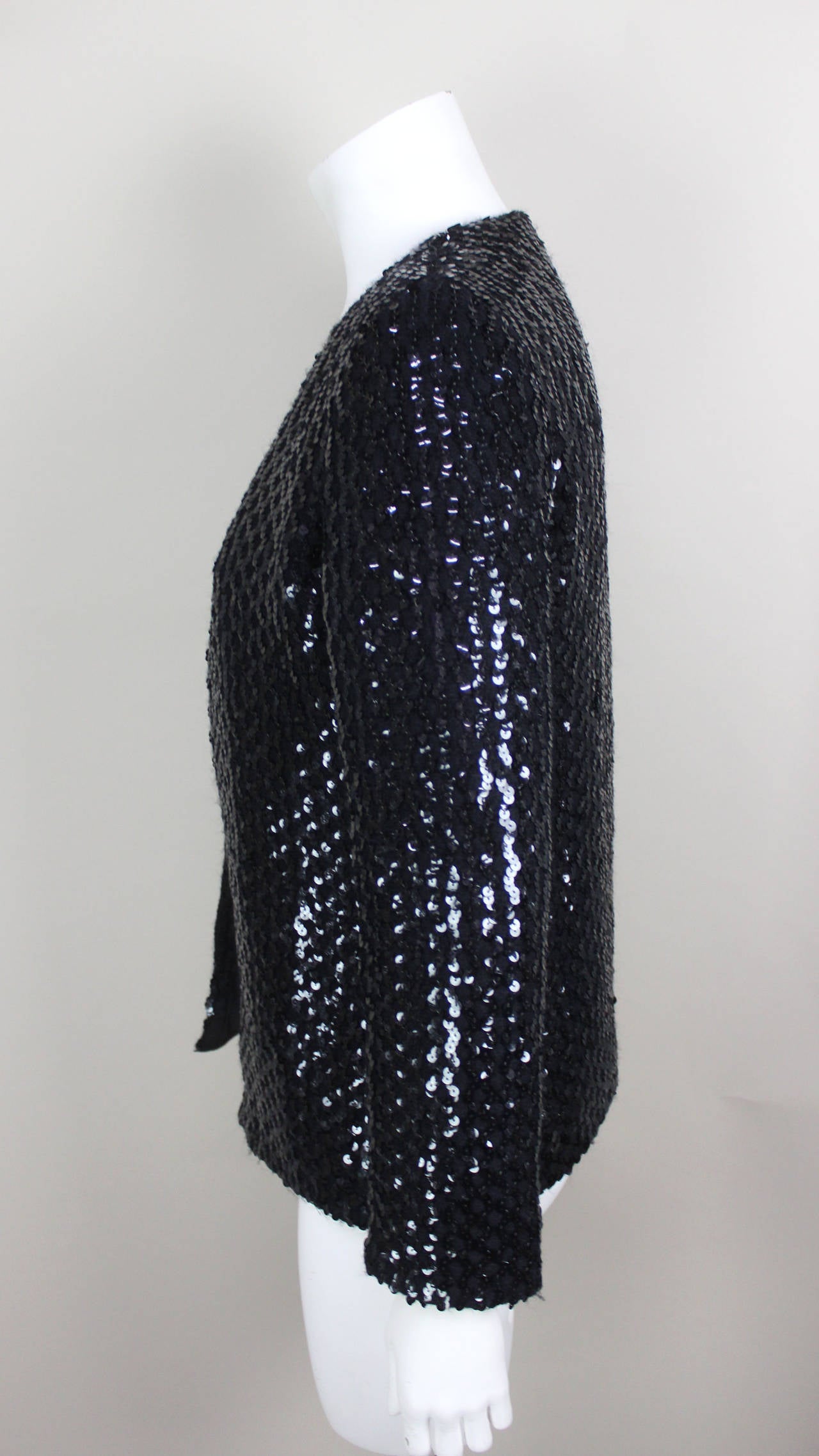 Women's Carolina Herrara Black Sequin Jacket