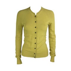 Vintage Dolce & Gabbana Mustard Yellow 100% Cashmere Long Sleeve Cardigan