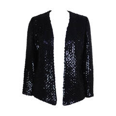 Vintage Carolina Herrara Black Sequin Jacket