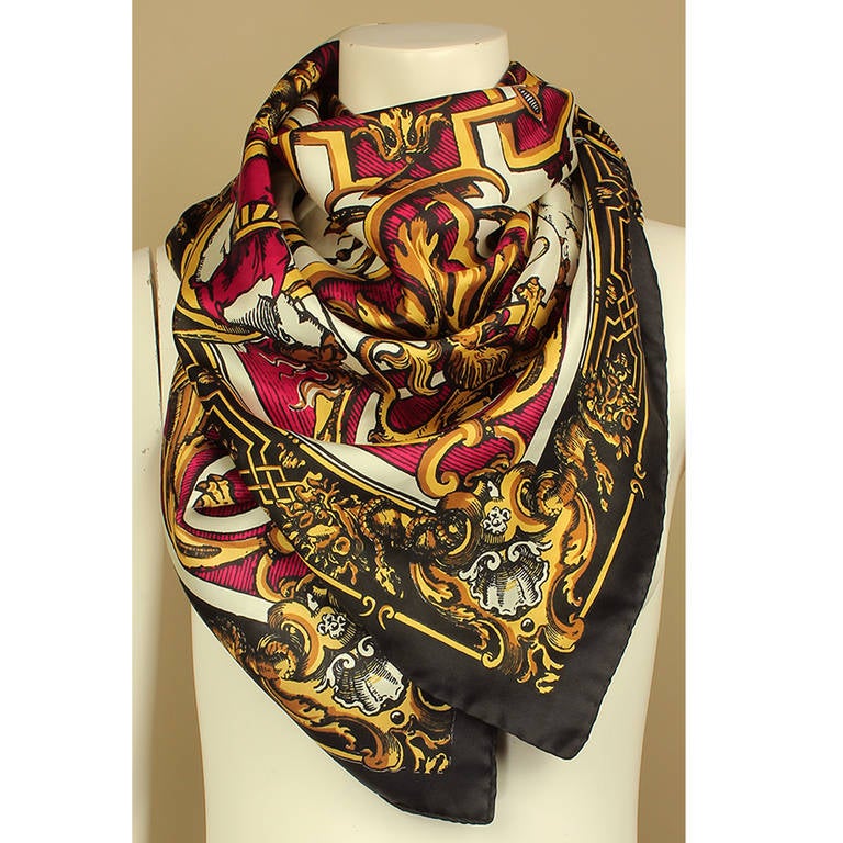 This is another distinctive and iconic print of Timney-Fowler's on a 100% silk scarf. This square scarf is very versatile and can be worn in various ways.