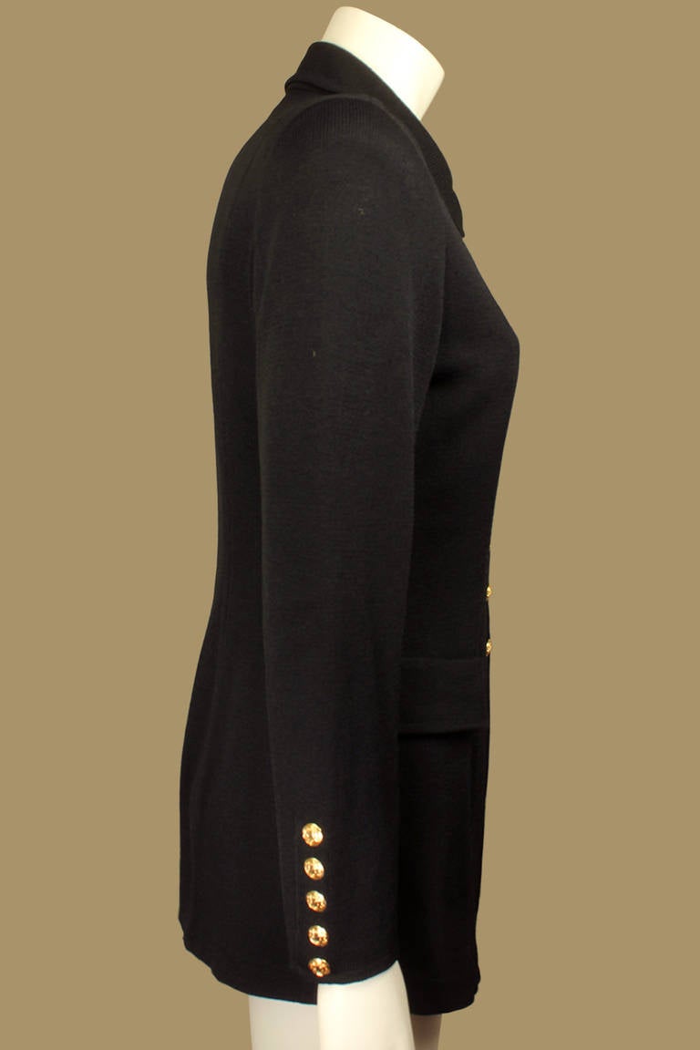 40% OFF! Originally $175
This is a very stylish and flattering, hip-length design with gold buttons down the front and five on each sleeve. This jacket would look equally as chic worn in jeans or in a narrow pencil skirt.