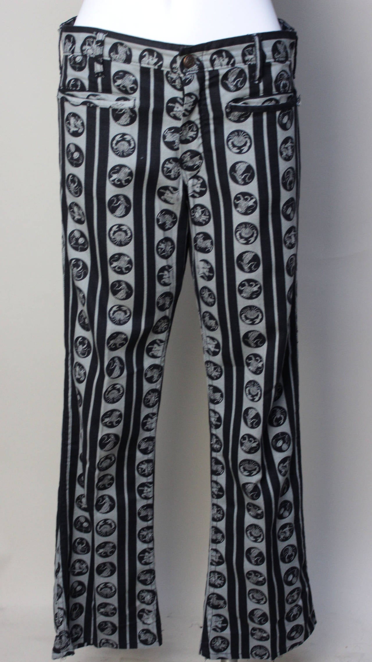 1970s Horoscope Print Bell Bottoms