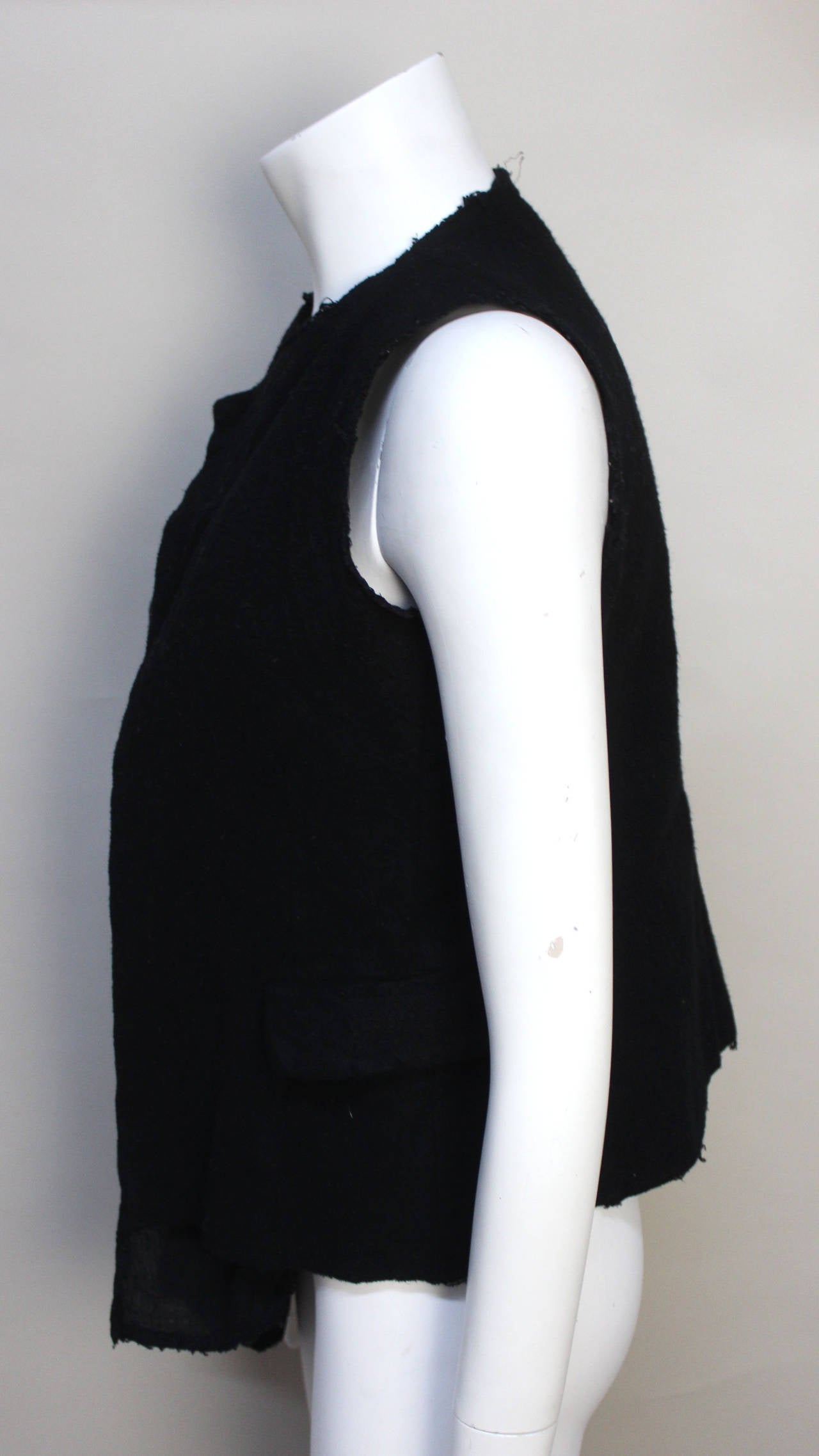Black Comme des Garcons Superb Knotted, Layered Vest/Top