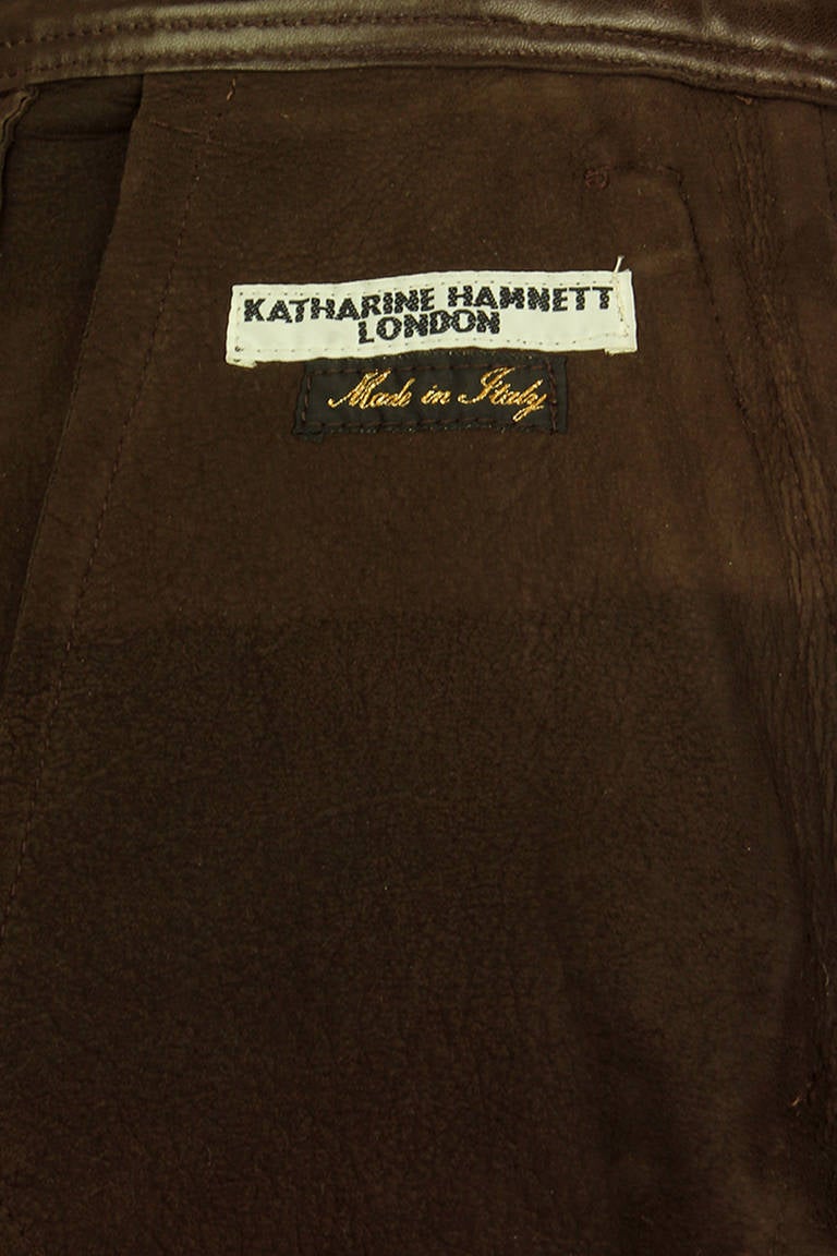 Katherine Hamnett Leather Fringe Skirt For Sale 2