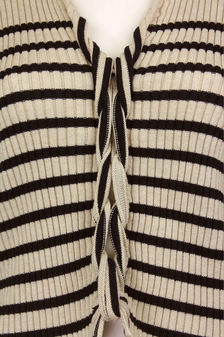 Women's Jean Paul Gaultier Knotted Striped Knit Sweater