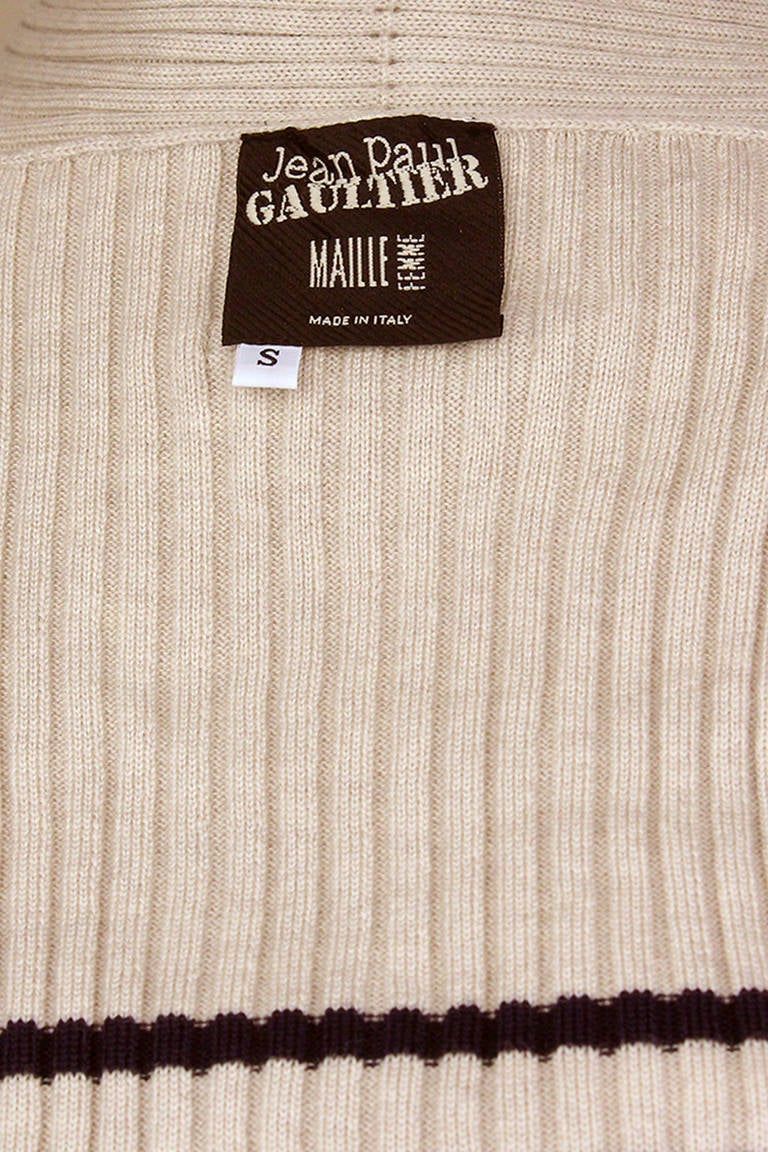 Jean Paul Gaultier Knotted Striped Knit Sweater 2