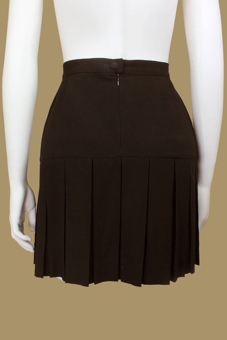 Black Chanel 1997 Perfect Pleated Mini Skirt