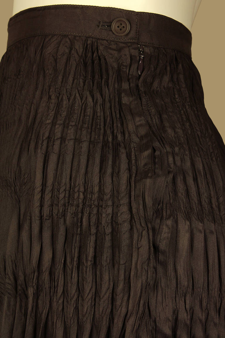 Women's Issey Miyake 1990s Full Length Crinkled Accordion Pleated Skirt For Sale
