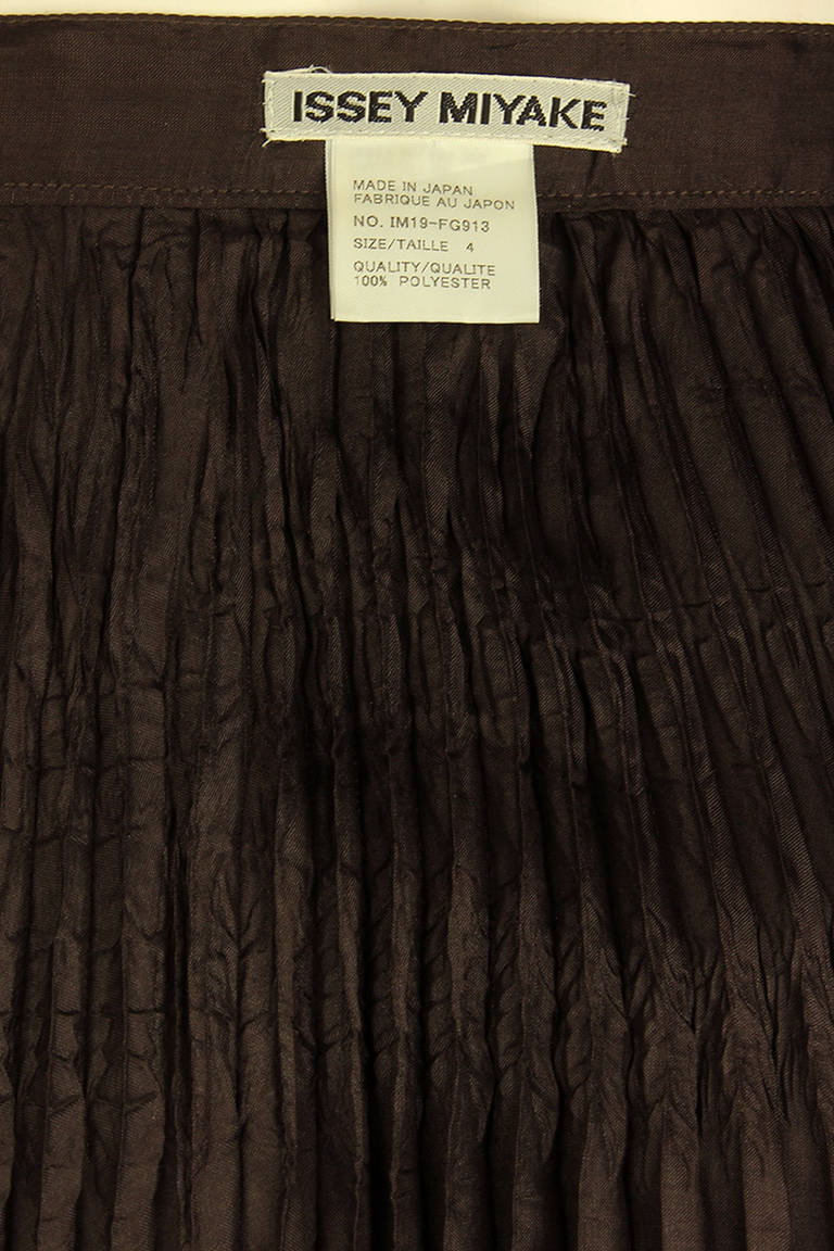 Issey Miyake 1990s Full Length Crinkled Accordion Pleated Skirt For Sale 2