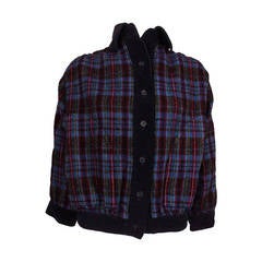 Vintage Yves Saint Laurent Rive Gauche Plaid Cropped Jacket