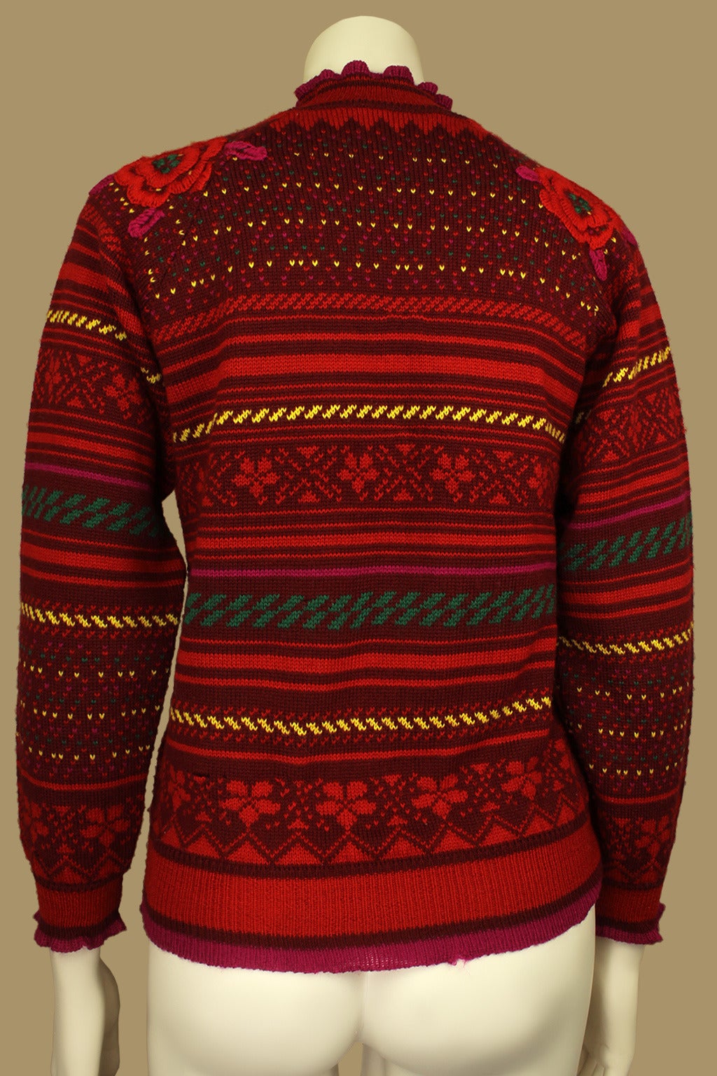 Kenzo 1970s Embroidered Wool Sweater In Good Condition In New York, NY