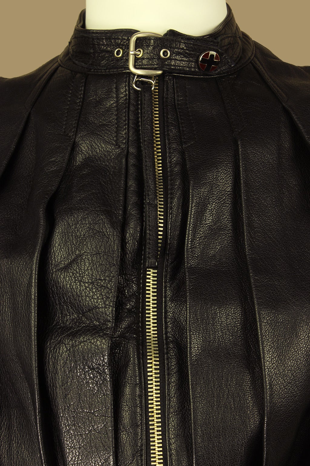 Jean Paul Gaultier Men's 1990s Highly Styled Leather Moto Jacket 1