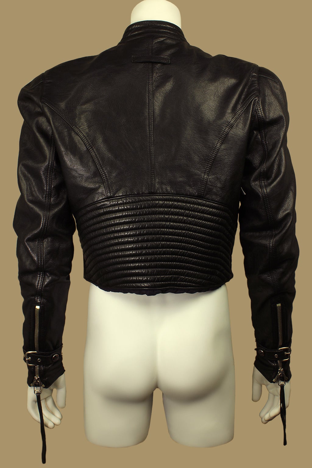 Jean Paul Gaultier Men's 1990s Highly Styled Leather Moto Jacket In Excellent Condition In New York, NY