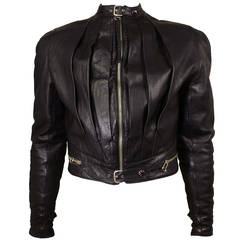 Jean Paul Gaultier Men's 1990s Highly Styled Leather Moto Jacket