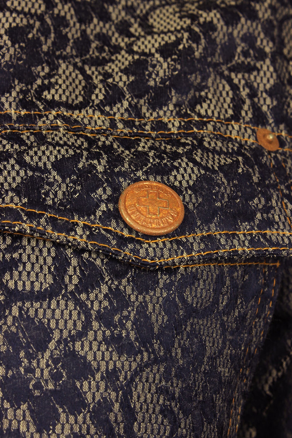 Women's Jean Paul Gaultier Cropped Lace Printed Jacket