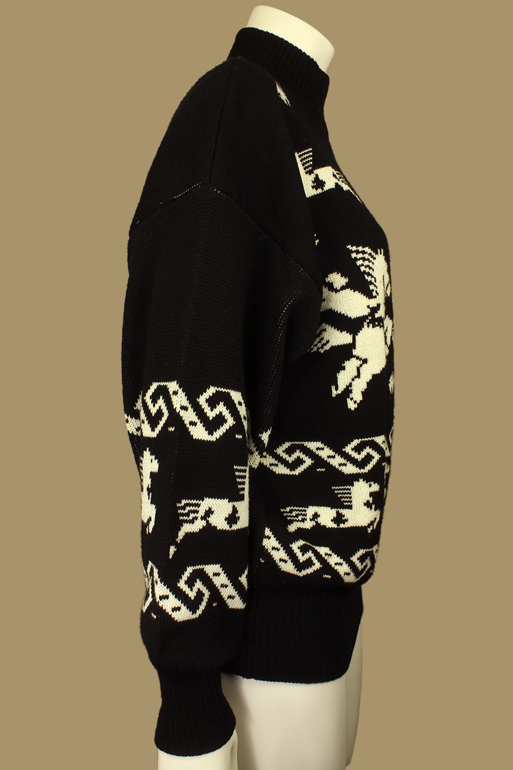 Byblos 1990s Mens Sweater Pegasus Print