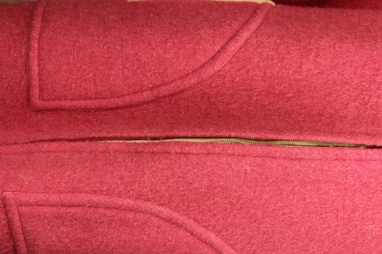 Courreges Mod Style Pink/Creme Wool Zip Coat 1