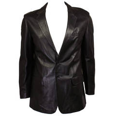 Vintage Helmut Lang Mens Black Leather Blazer