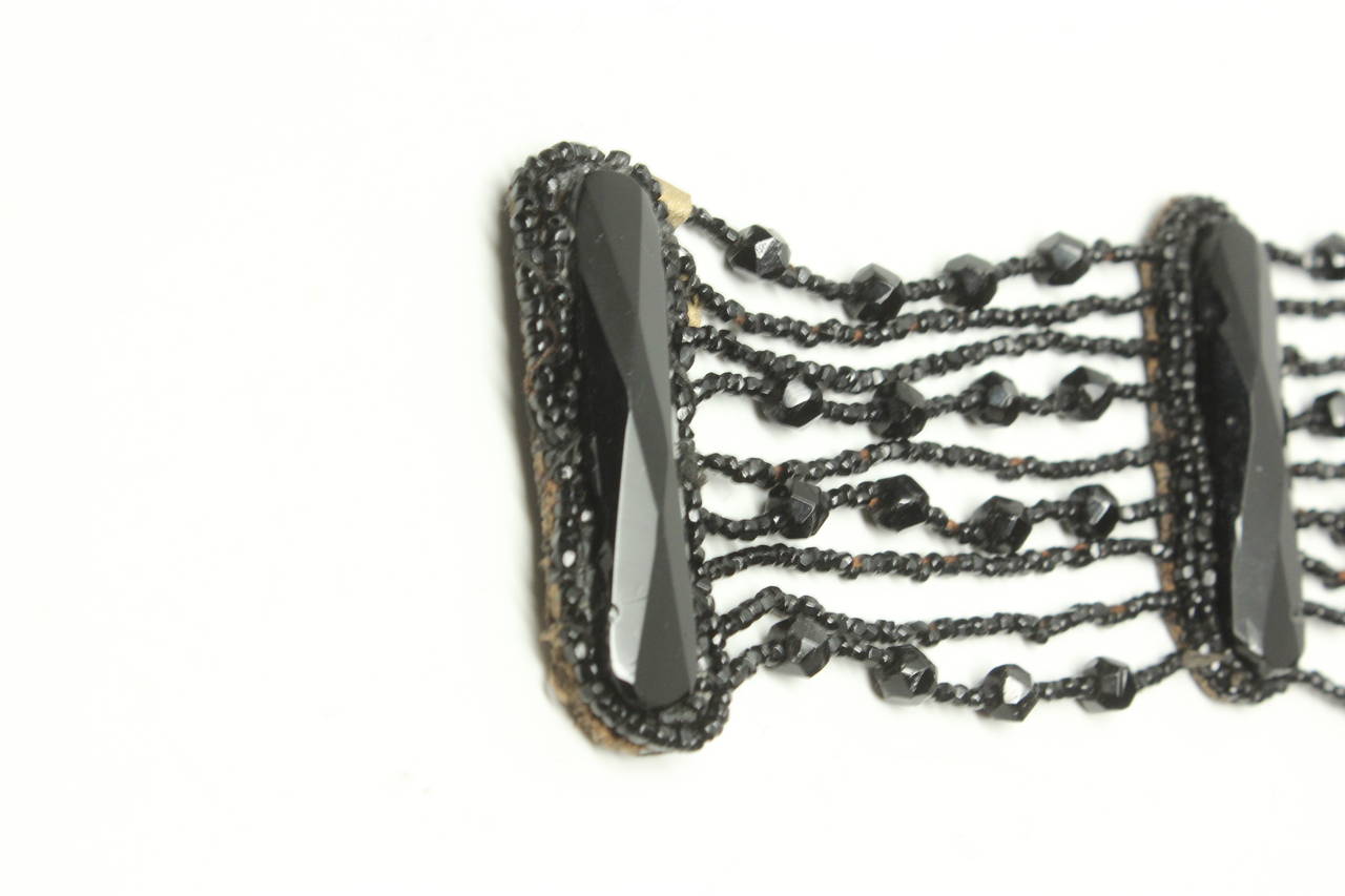 Victorian Black Jet Beaded Choker In Excellent Condition In New York, NY