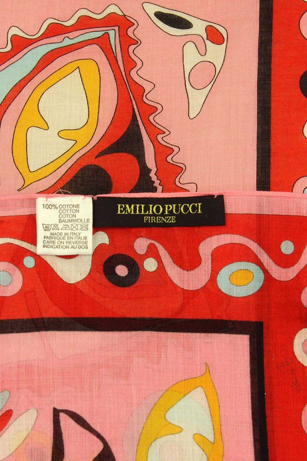 Pucci Cotton Pocket Square / Scarf In New Condition In New York, NY