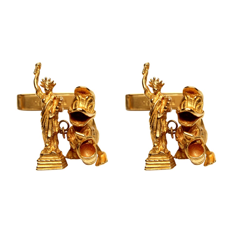 Tom Binns Vintage Charm Cuff Links For Sale