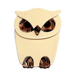 Vintage Lea Stein 1960s Owl Pin