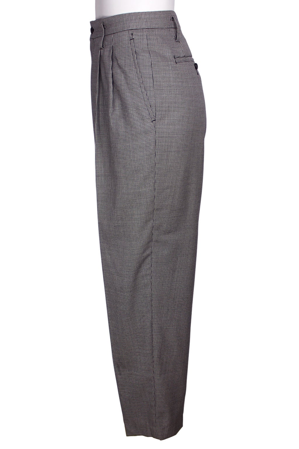 Gray Comme des Garcons 1990s Women's Houndstooth Trousers For Sale
