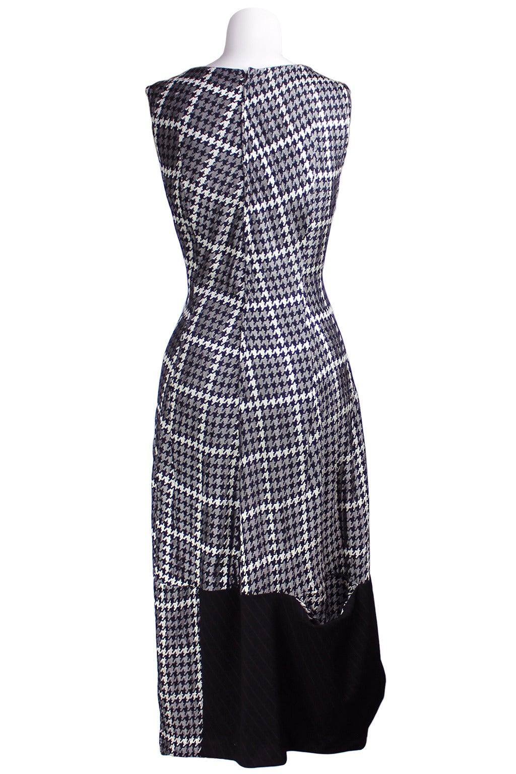 Comme des Garcons Asymmetrical Houndstooth Dress In Excellent Condition In New York, NY
