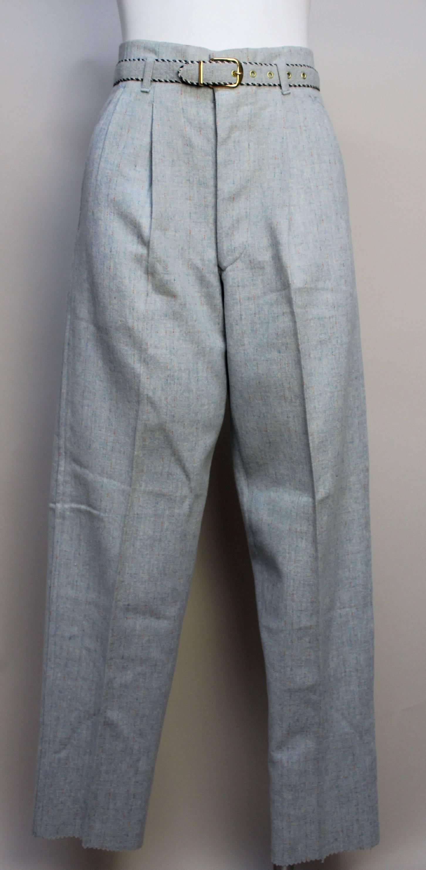 Men's pants - grey fleck 1950s vintage reproduction Hollywood pleat fr –  OuterlimitzVintage