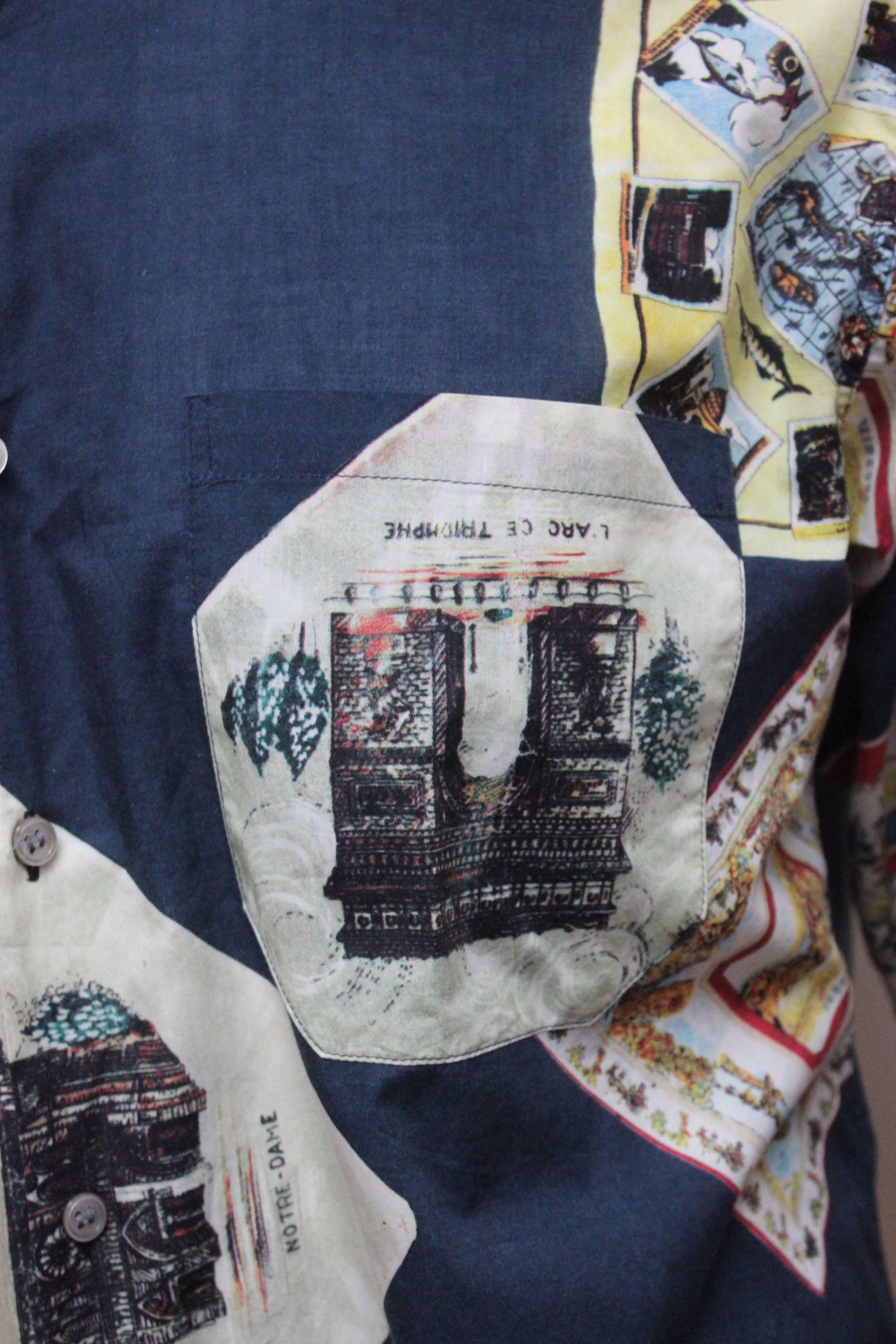 Men's Paul Smith Shirt with Vibrant Souvenir Scarf Print