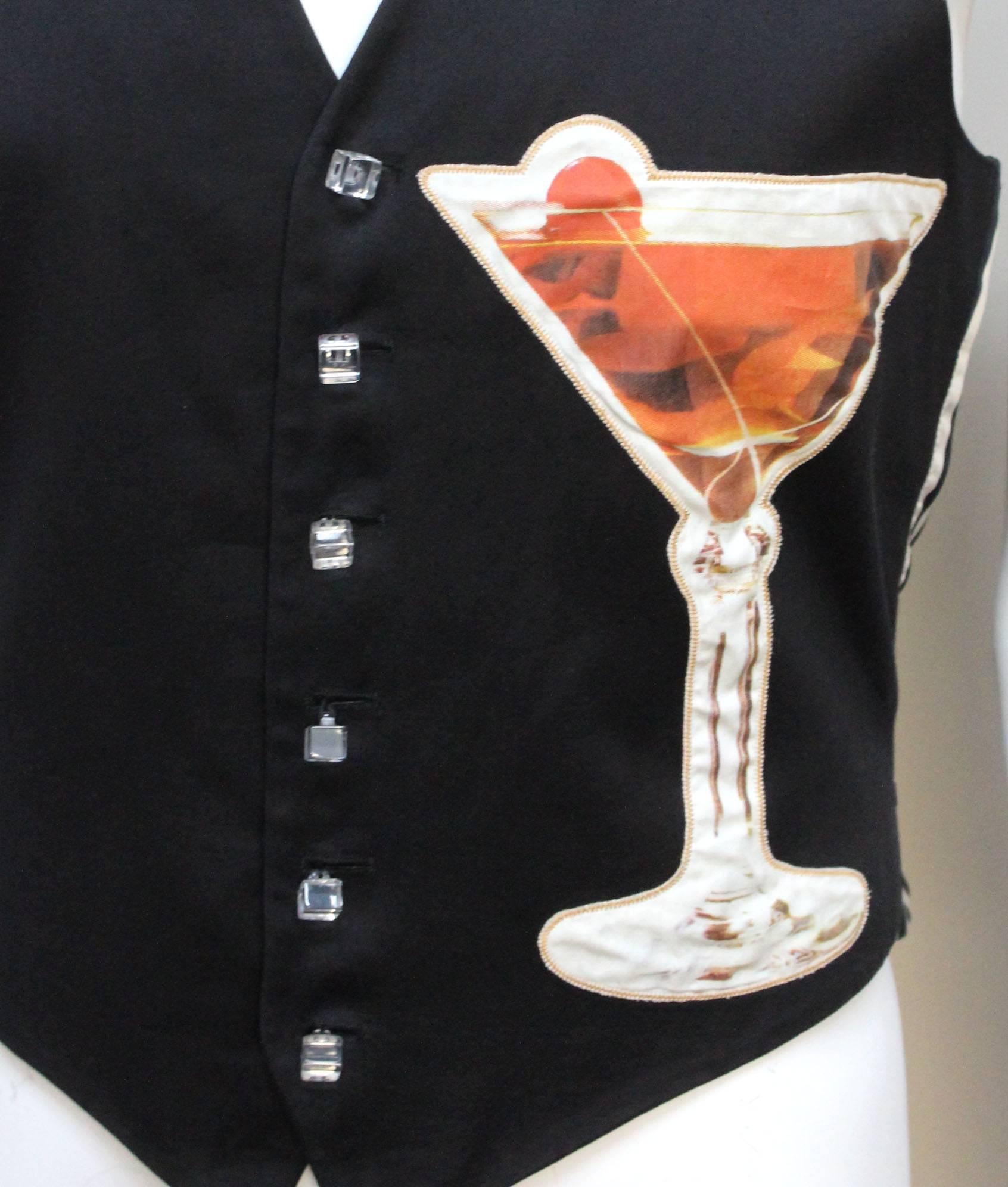 Black Moschino Mens Cocktail Vest For Sale