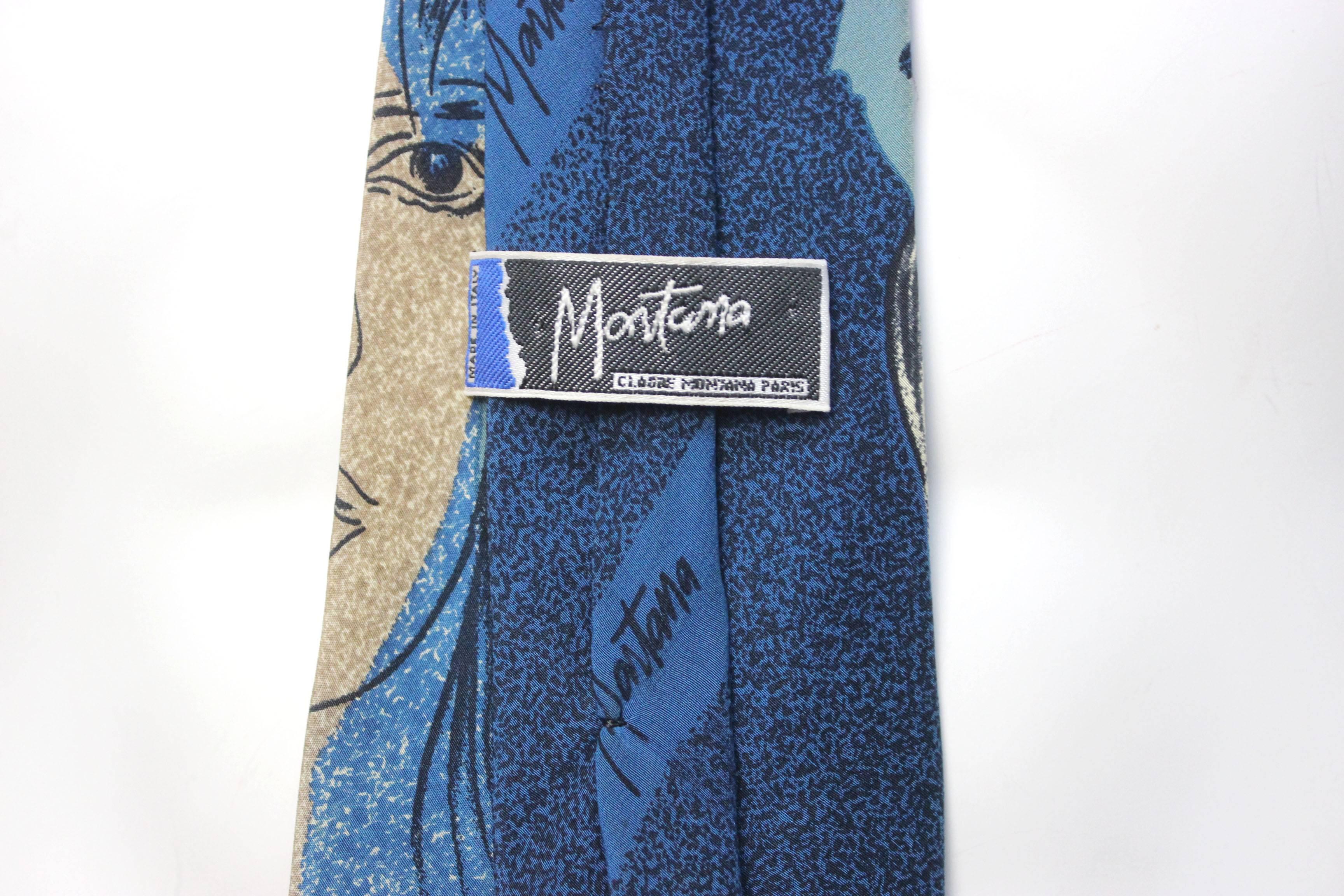 Claude Montana All Silk Portrait Necktie For Sale 1