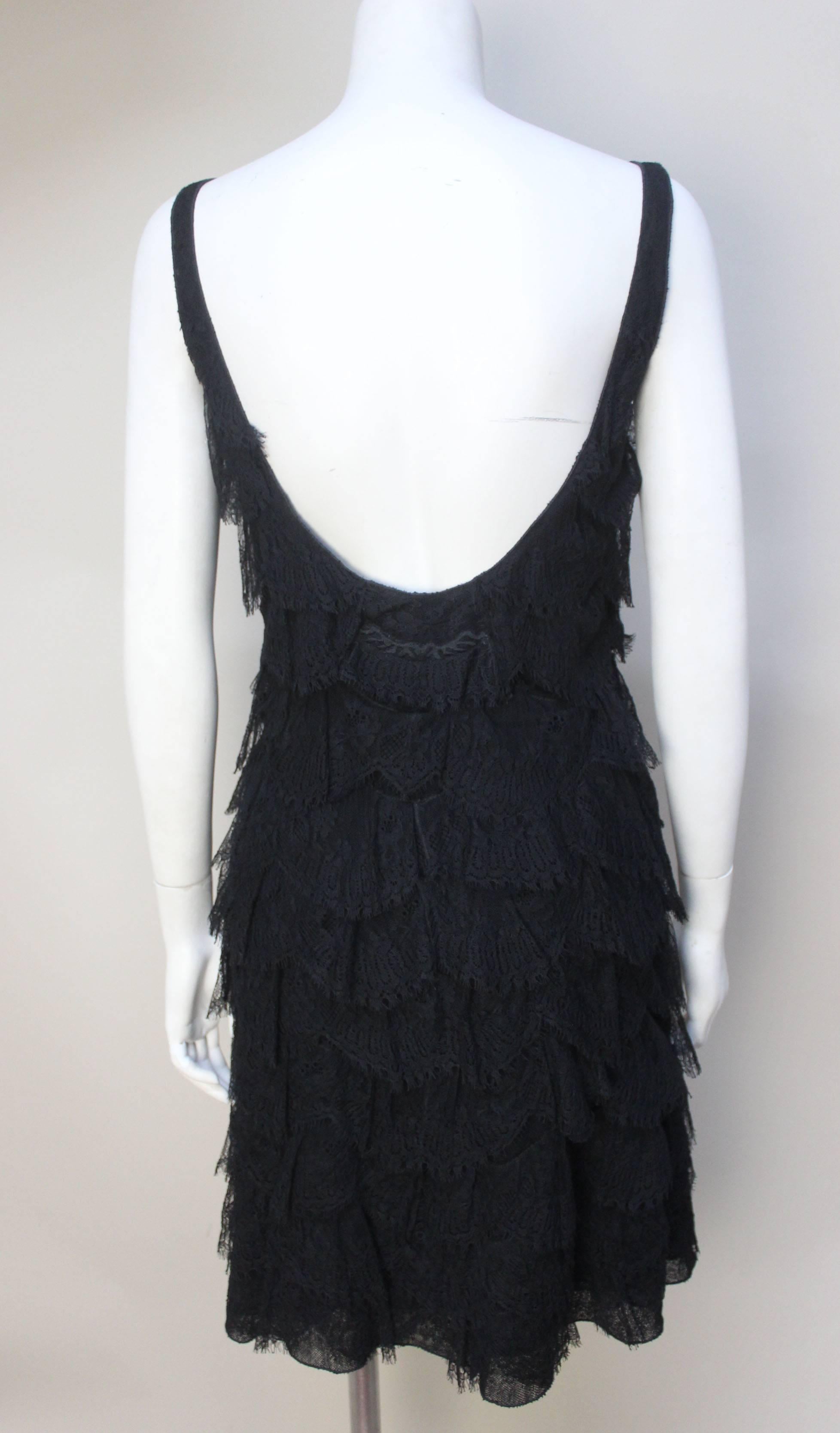 Rochas and Olivier Theyskens Lace Tiered Dress In Excellent Condition For Sale In New York, NY