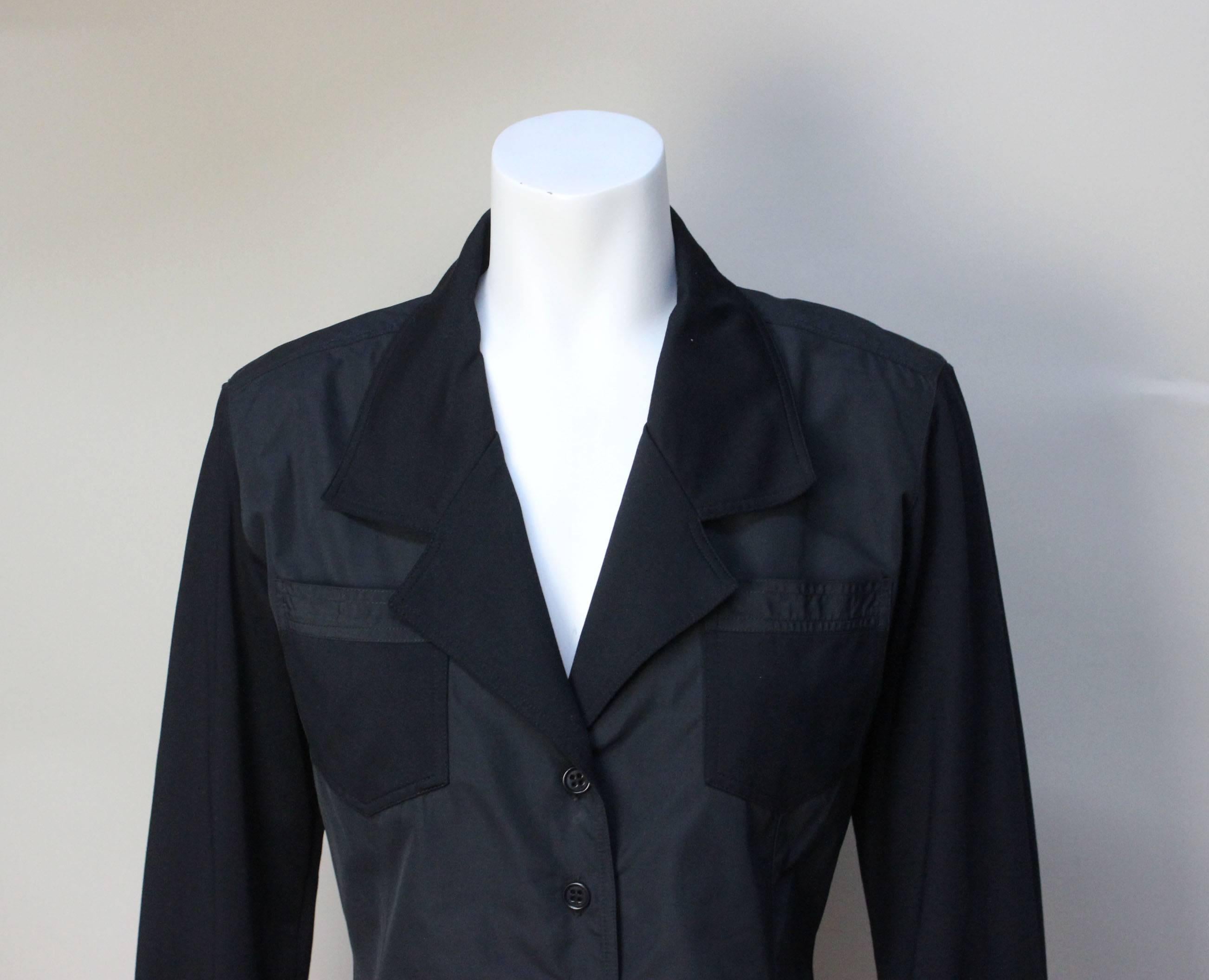1990s Irie Black Rayon and Stretch Jacket For Sale 1