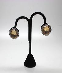 Stephen Dweck Sterling Silver and Yellow Citrine Beveled Earrings