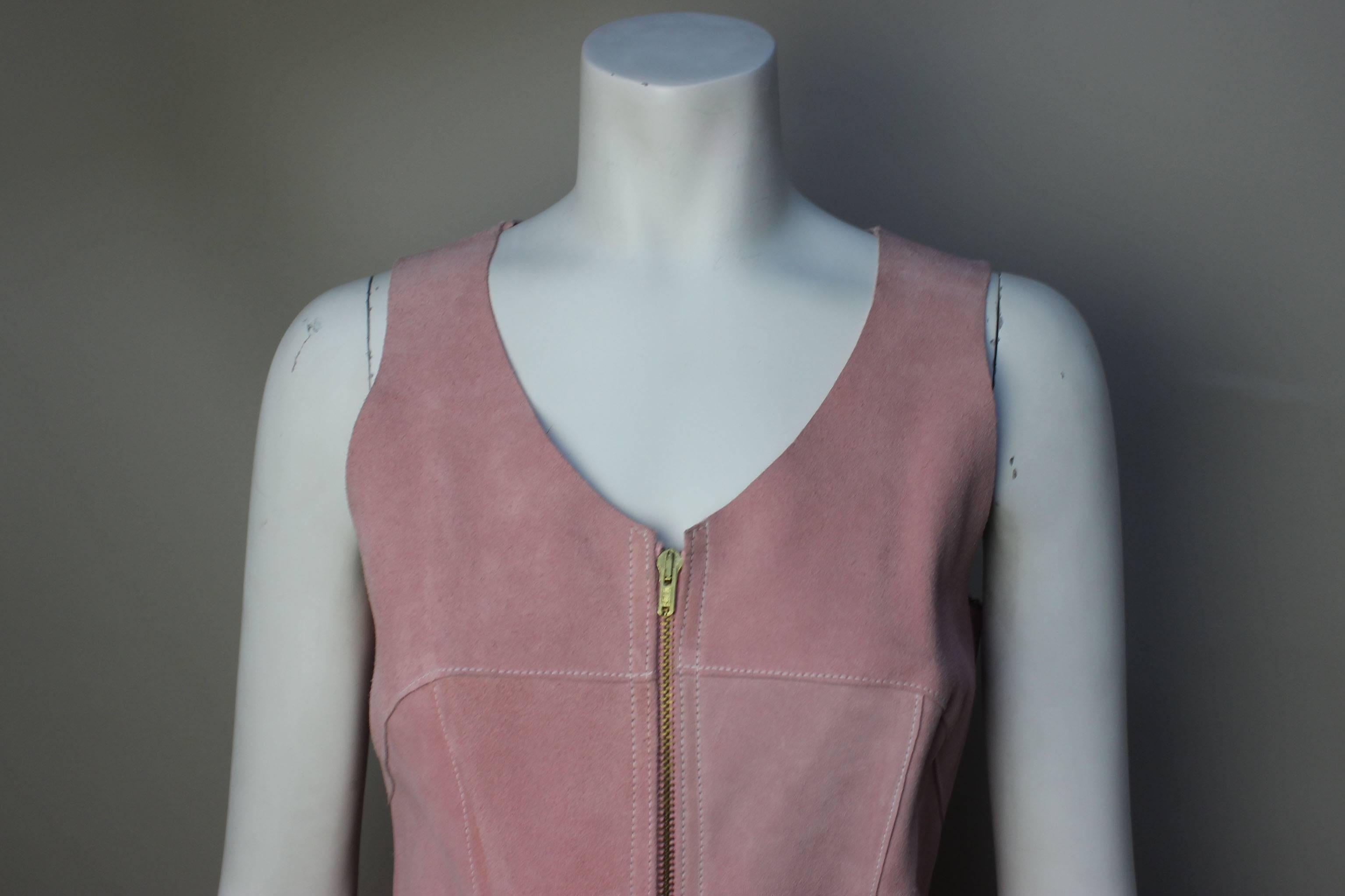 1960s Pink Suede Dress, Pizzazz Shop Lord and Taylor In Excellent Condition In New York, NY