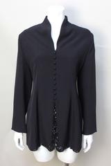Badgley Mischka Elegant Black Beaded Evening Tunic Top