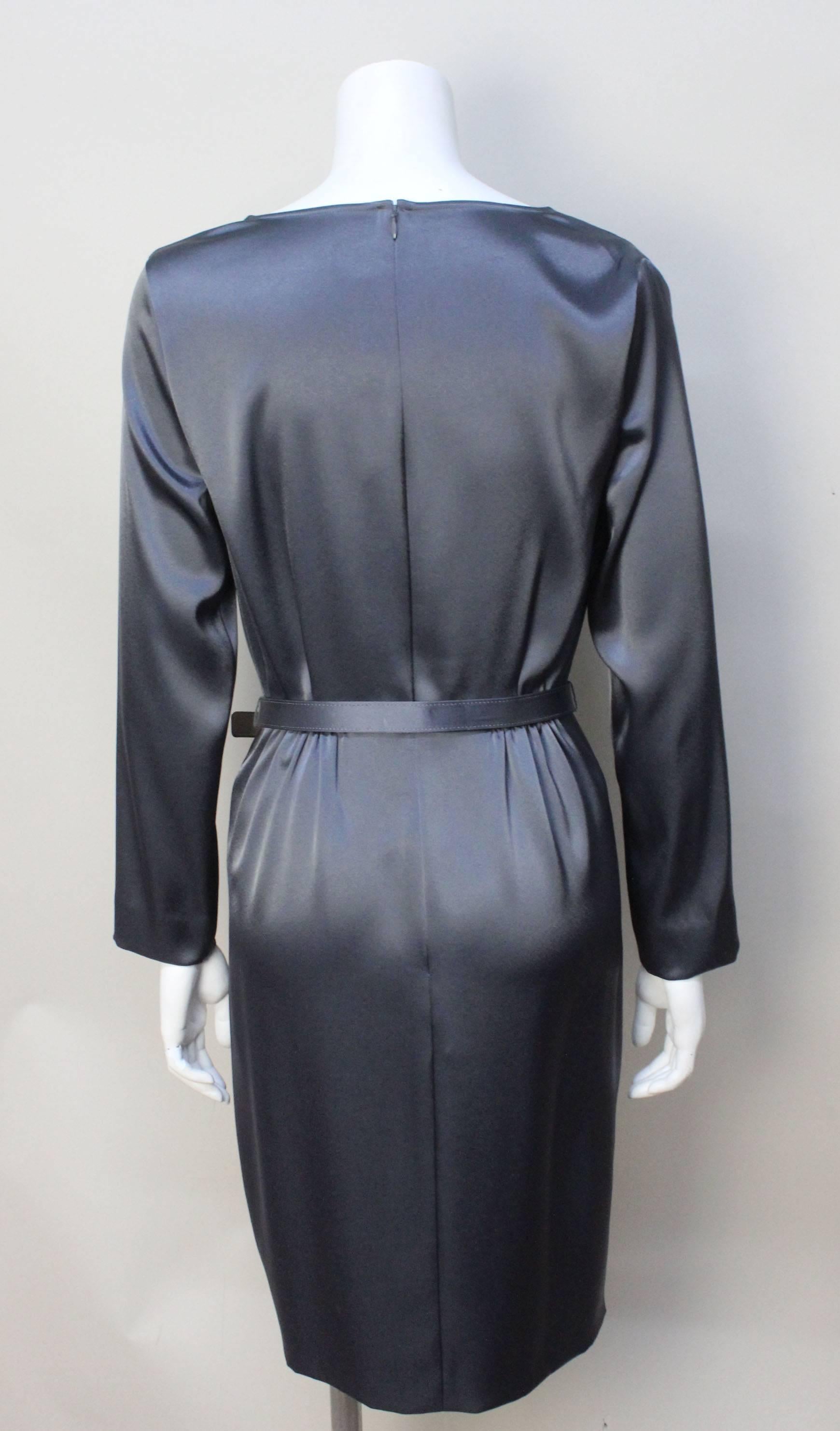 Black St. John Elegant Pewter Grey Dress For Sale
