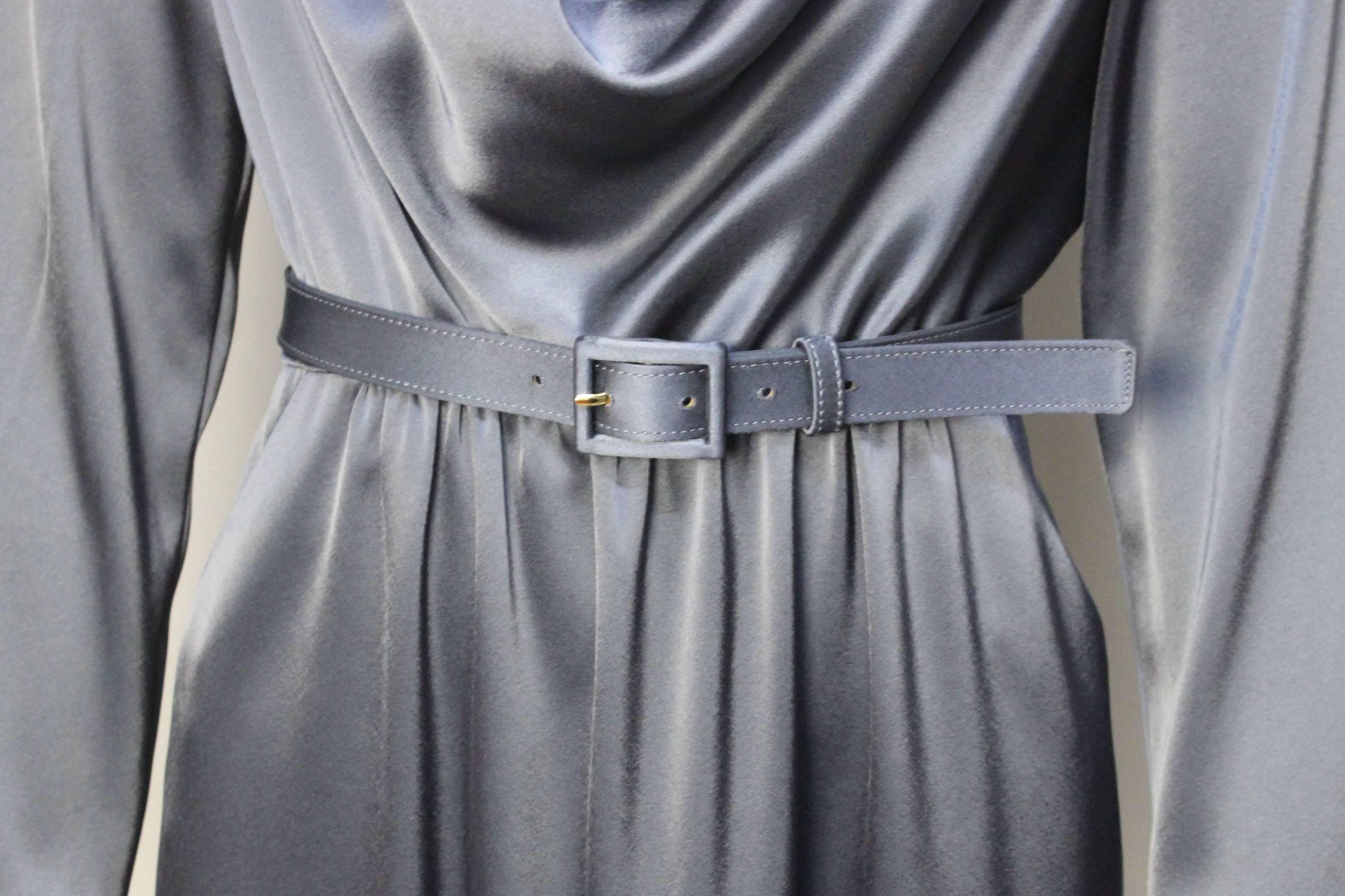 St. John Elegant Pewter Grey Dress For Sale 1