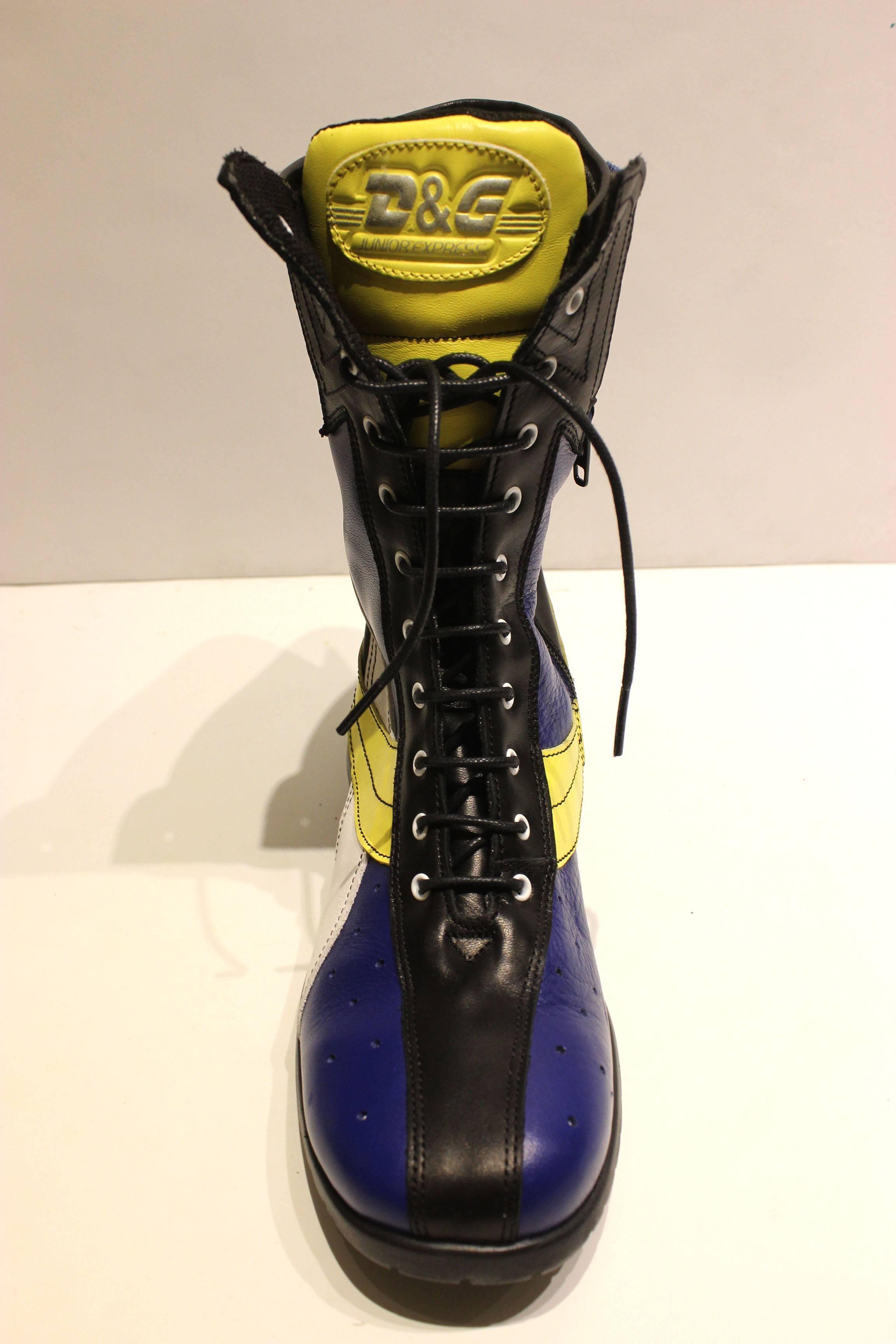 Dolce and Gabbana Multi-colored 1990 Wrestling Boots 1