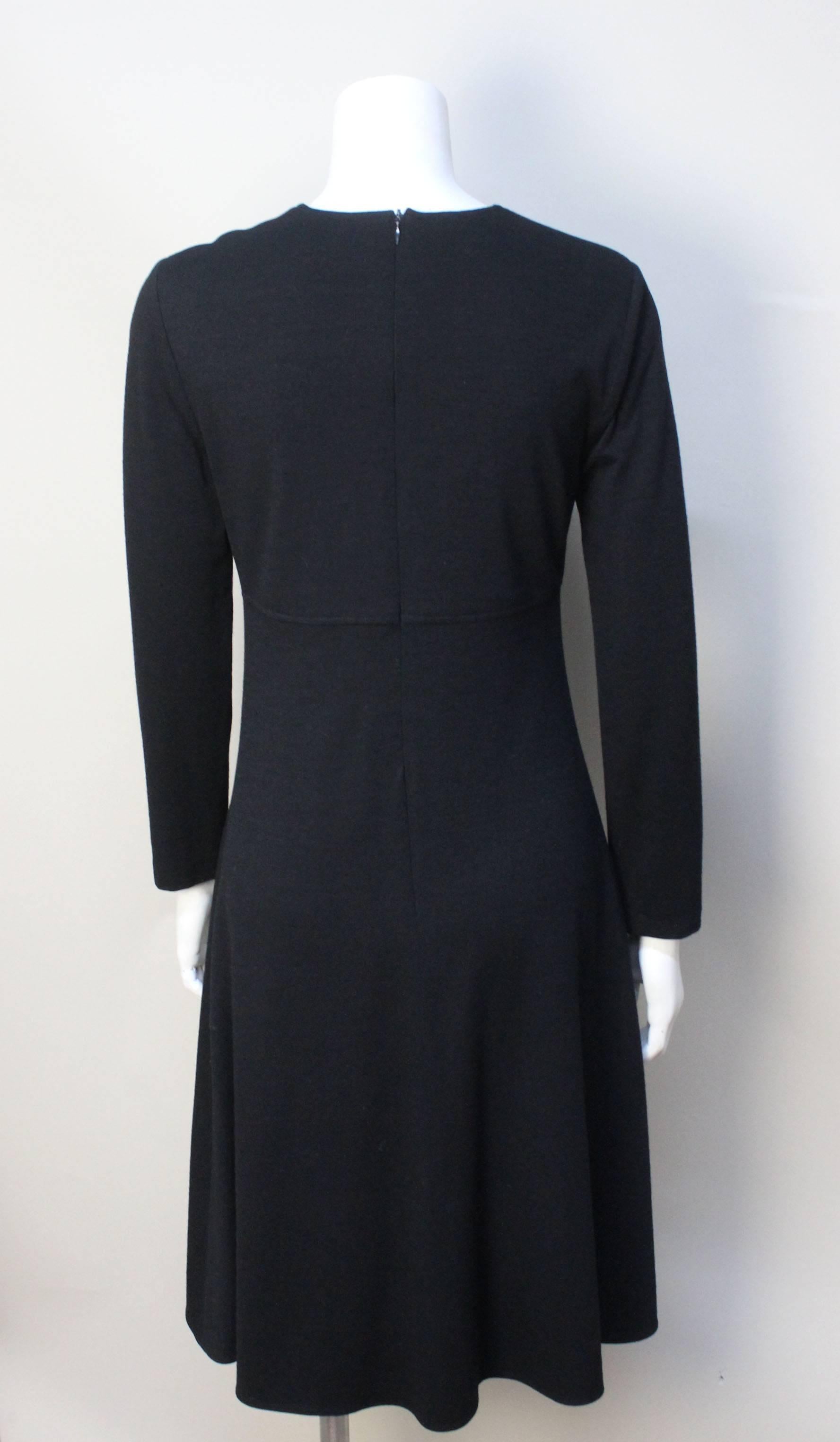Women's Calvin Klein Collection Black Wool Jersey Dress For Sale