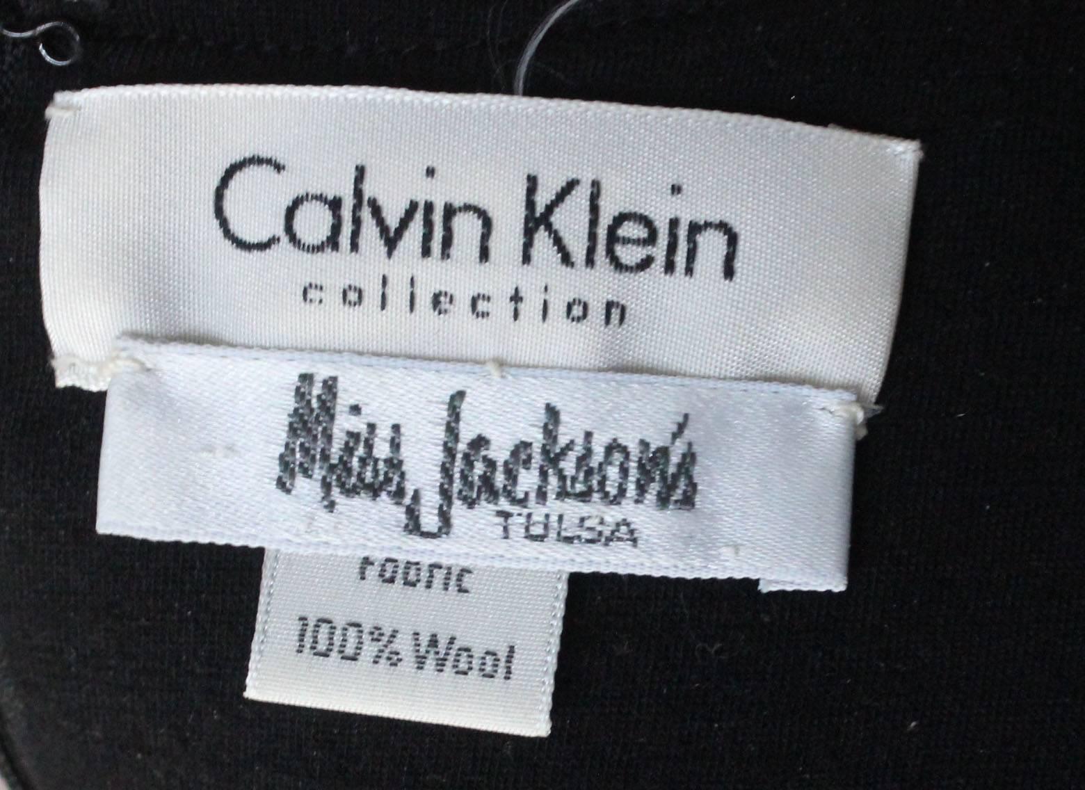 Calvin Klein Collection Black Wool Jersey Dress For Sale 3