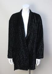 Norma Kamali 1980s Velvet Swirl Pattern Jacket