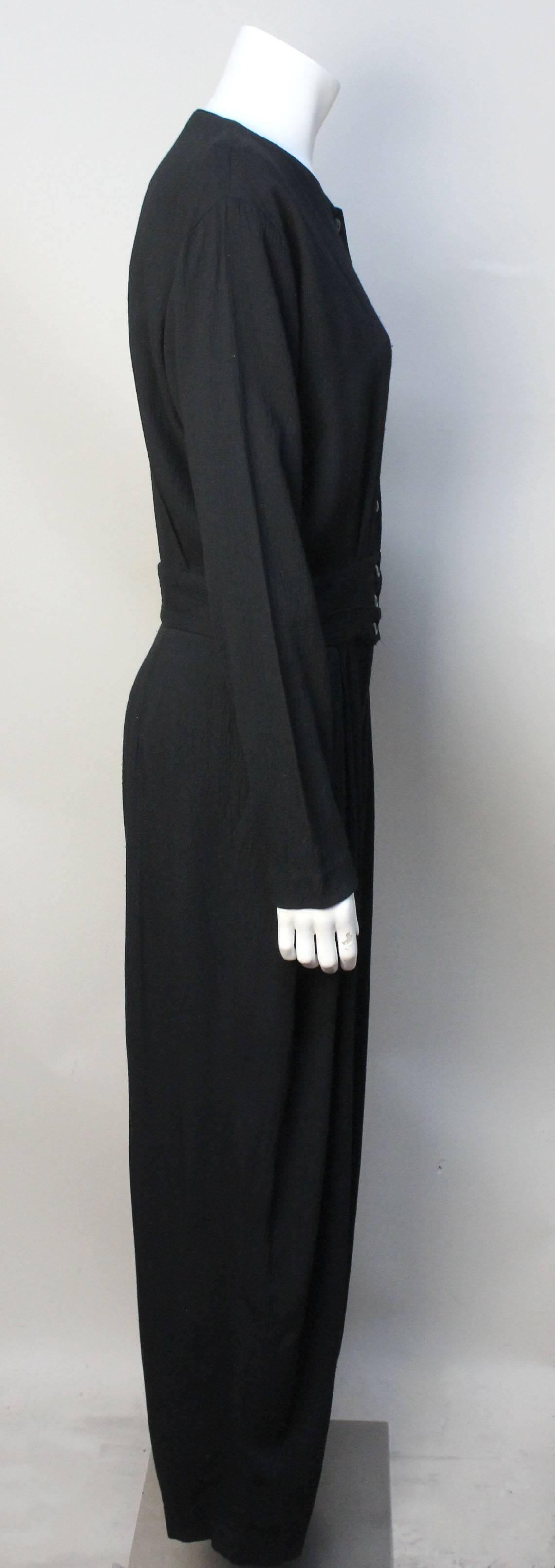 1980s Geoffrey Beene Drapey Black Jumpsuit In Excellent Condition For Sale In New York, NY