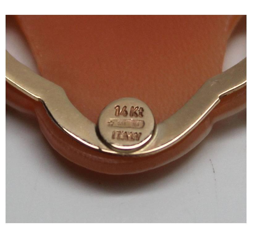 Vintage M + M Scognamiglio 14K Cameo Pendant/Pin For Sale 1