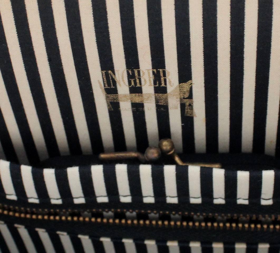 1960's Ingber & Co Purse with Mod Striped Interior In Excellent Condition In New York, NY