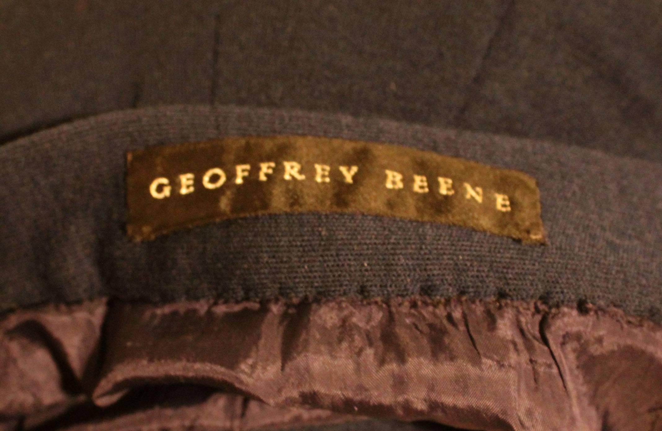 Vintage Navy Geoffrey Beene Skirt with Zipper Waistband 3