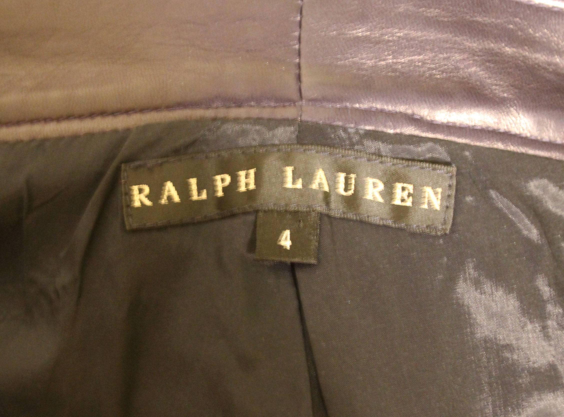 Vintage Ralph Lauren Midnight Blue Leather Jeans For Sale 1