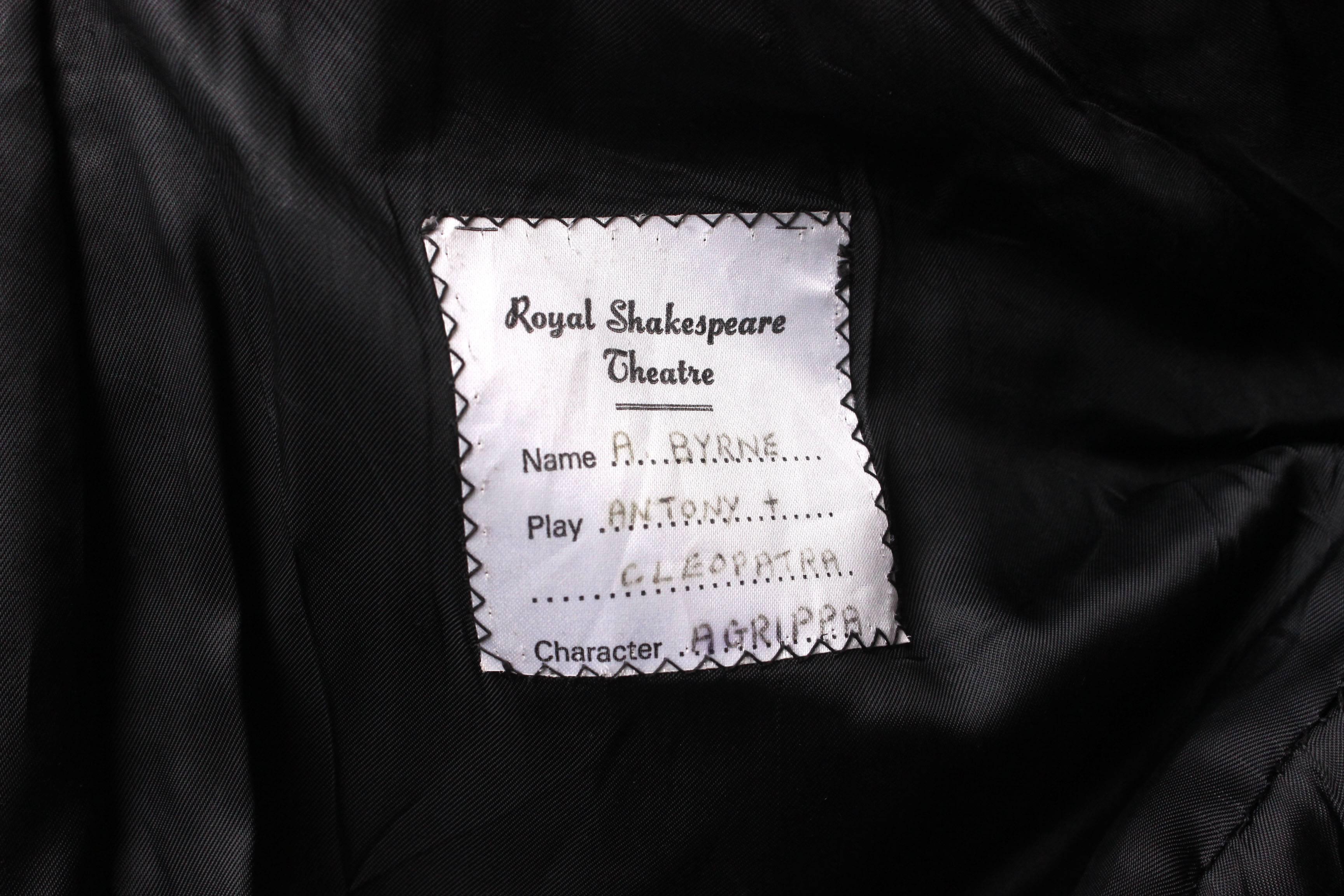 Vintage Black Leather Doublet from the Royal Shakespeare Theater For Sale 2