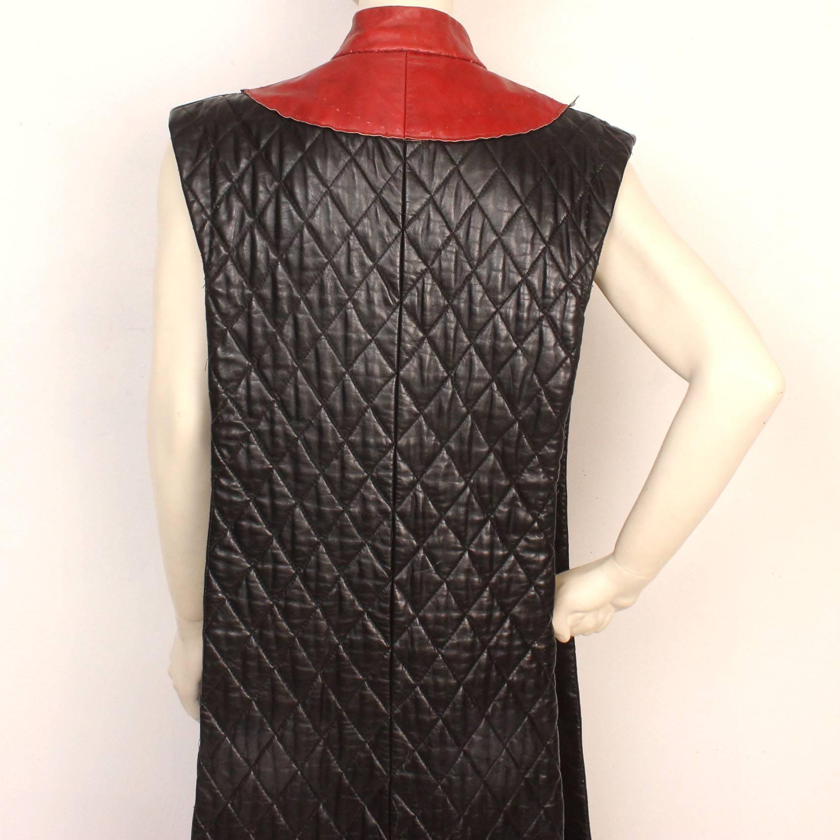 This one of a kind handmade quilted leather vest transcends fashion, it is a piece of theater history.  Although it was created for the character of the Lord Chief Justice in the play Henry IV it could easily be worn off the stage.  It is a